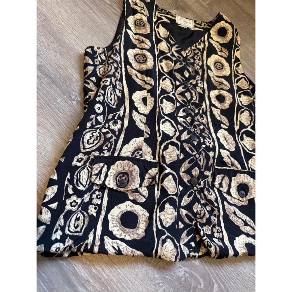 Vintage L' Amadei button-front vest top~Size M - Picture 2 of 10